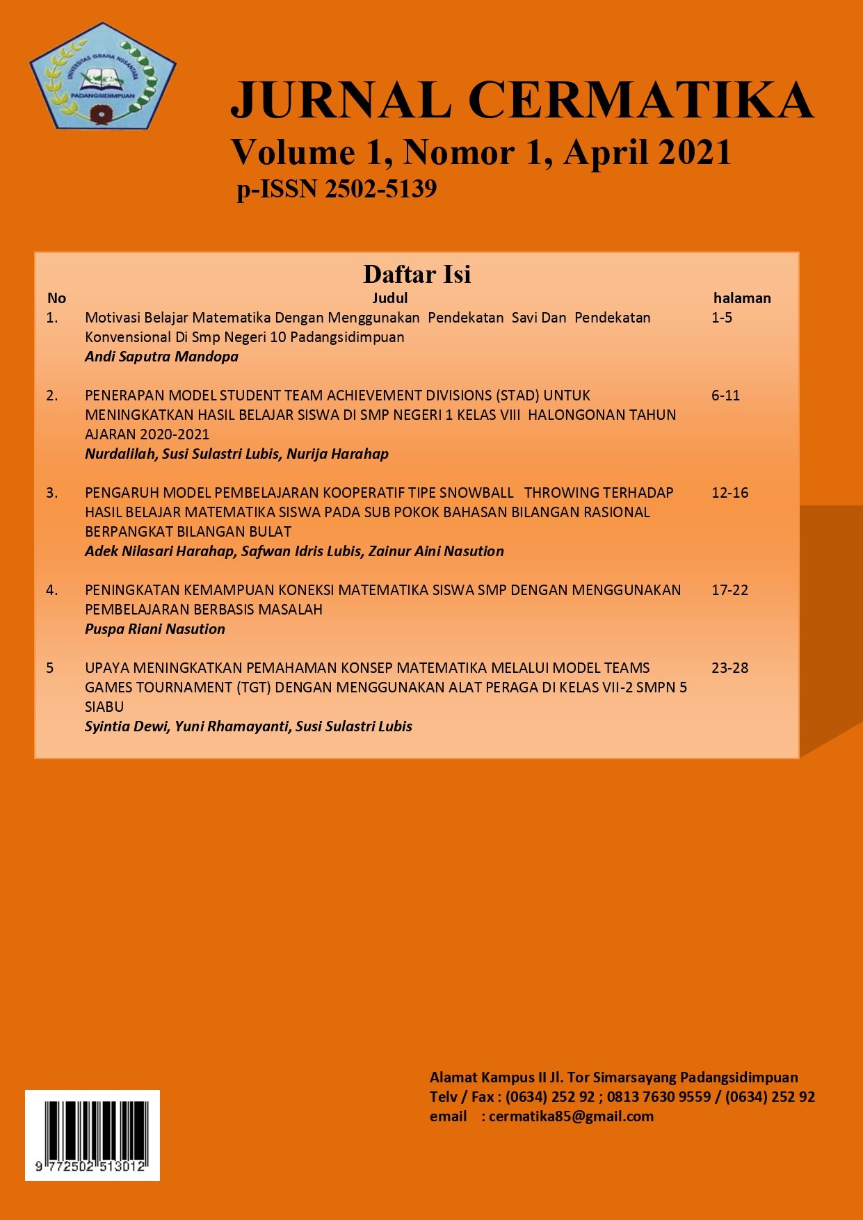 MOTIVASI BELAJAR MATEMATIKA DENGAN MENGGUNAKAN  PENDEKATAN  SAVI DAN  PENDEKATAN  KONVENSIONAL DI SMP NEGERI 10 PADANGSIDIMPUAN